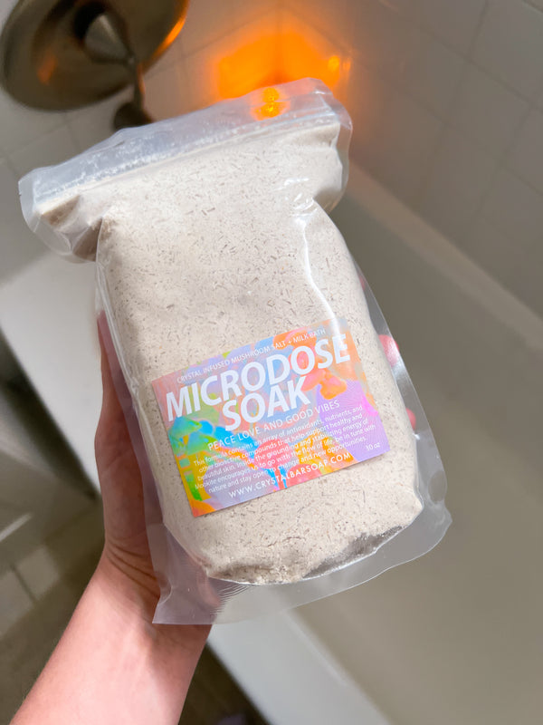 Baño de microdosis con leche de champiñones